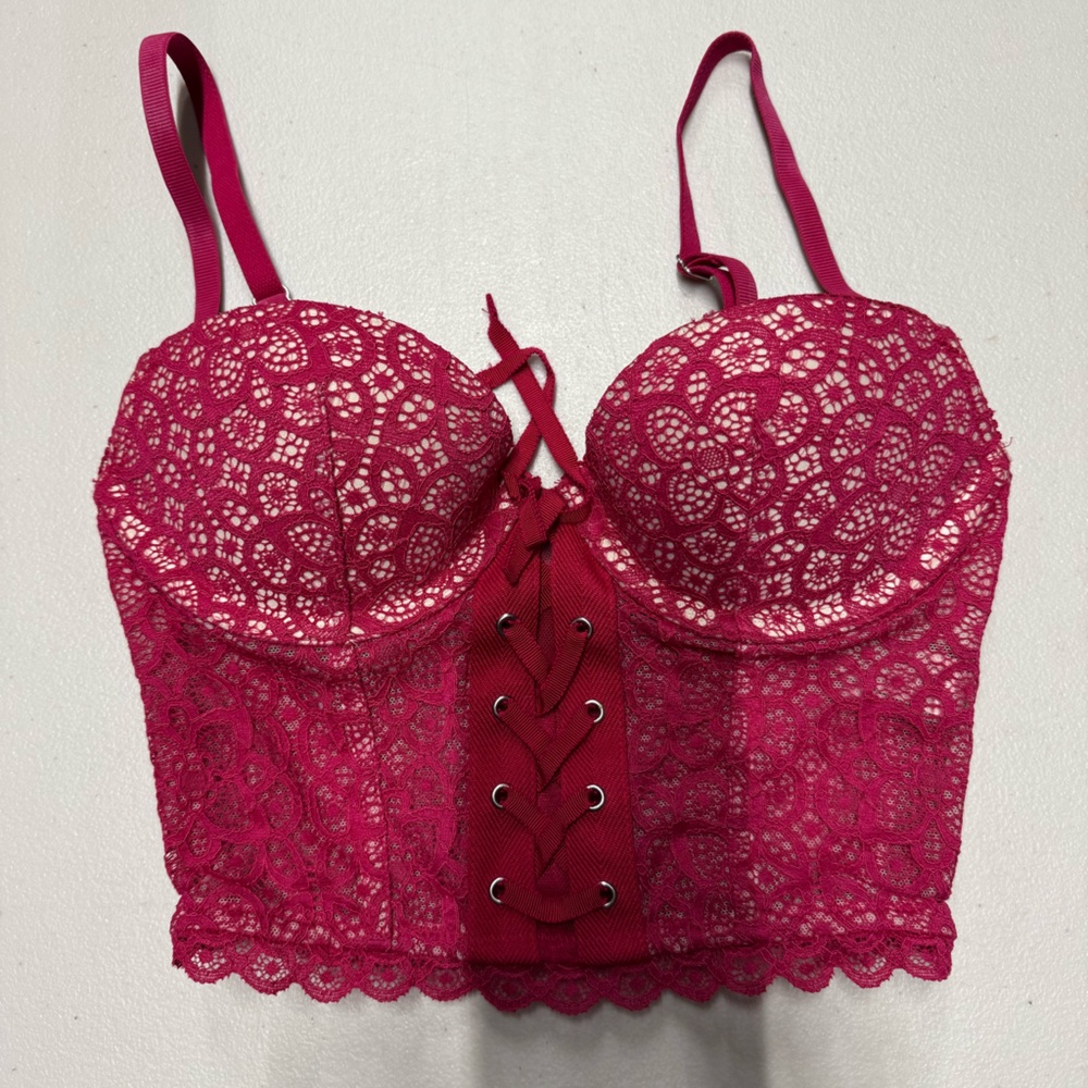 Victoria’s Secret Pink/Red Lace Bustier
